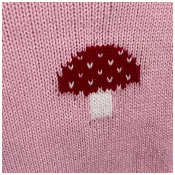 Sugar Thrillz pink mushroom cropped sweater tank top size medium (runs small) - Picture 4 of 4